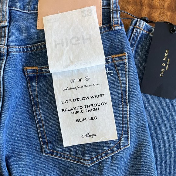 Rag & Bone Maya High-Rise Ankle Slim Jeans in Womens Size 23 (00) NWT - Picture 7 of 7